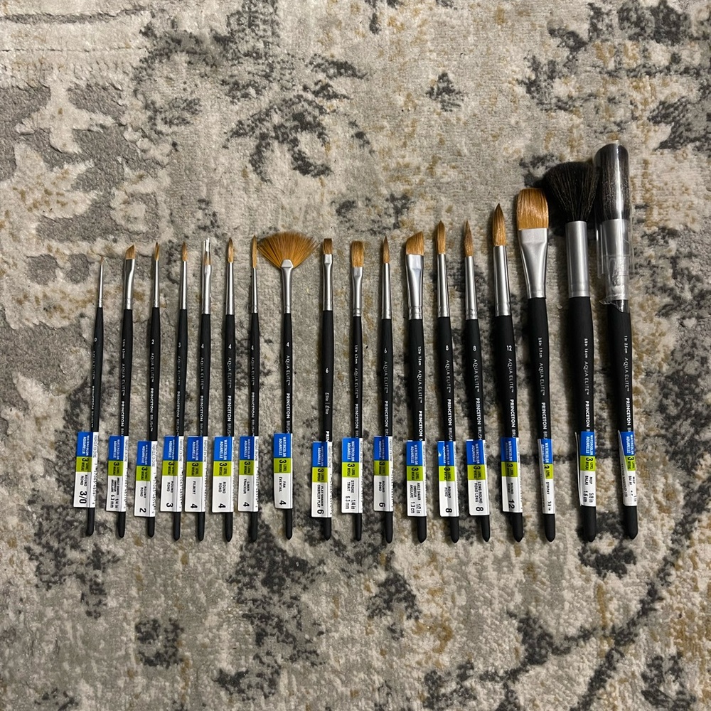 Princeton: Aqua Elite Series - Synthetic Watercolor Paint Brush Bundle #1 (18)